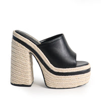 DIXIE-1 OPEN TOE ESPADRILLE PLATFORM HEEL