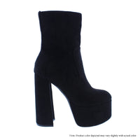 DOROLA-1-SU SUEDE PLATFORM BOOTIE - BLACK