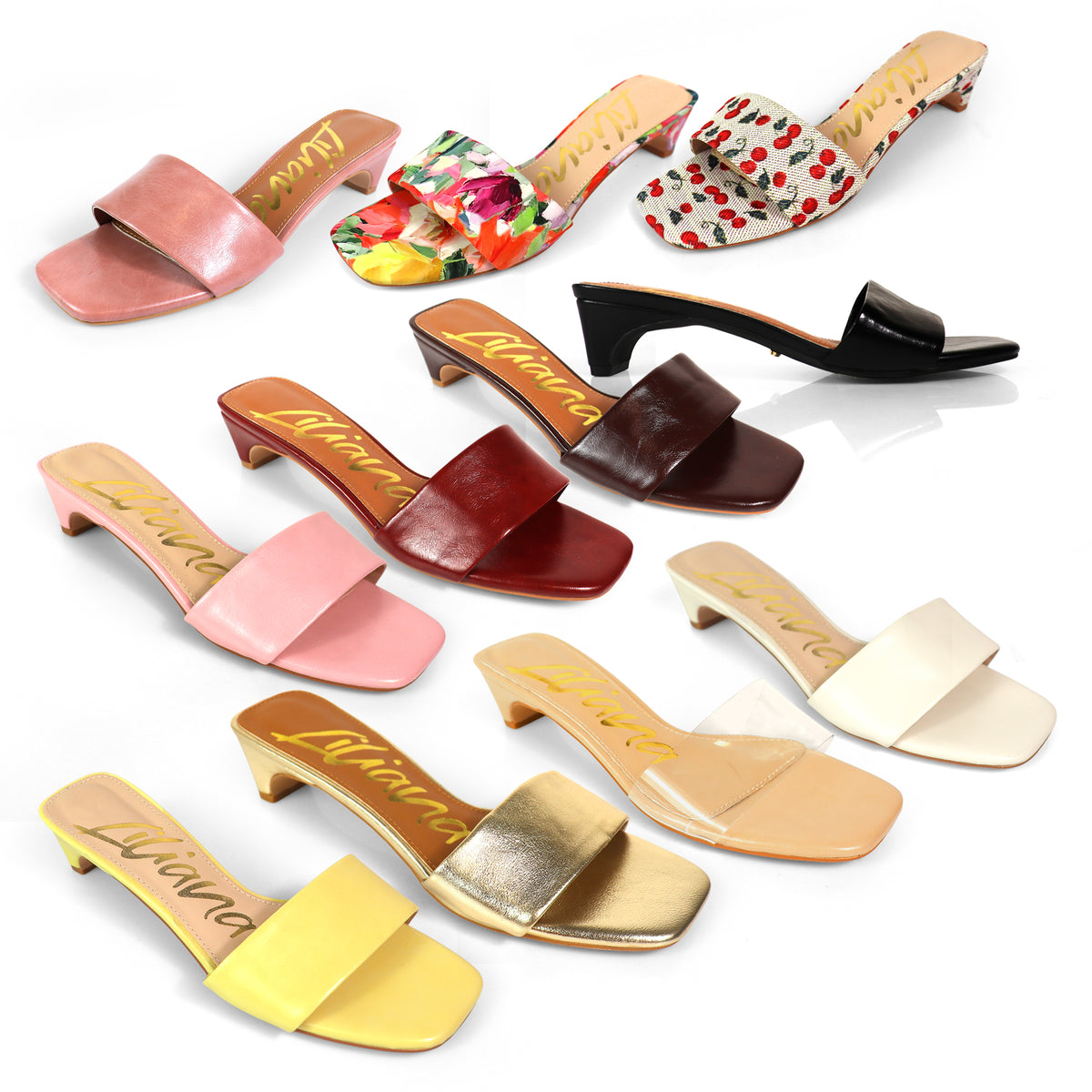 ELAINNY-1 TRANSPARENT CLEAR UPPER MULE W/ KITTEN HEEL