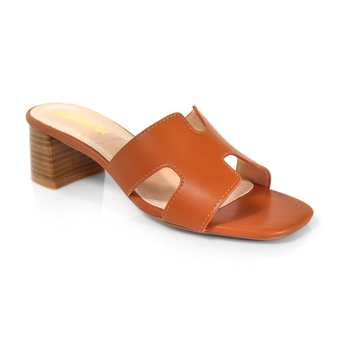 ELENA-1 ALMOND OPEN TOE MID HIGH HEEL