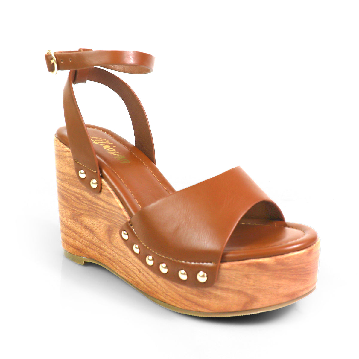 ERIN-1 ANKLE STRAP STUD WEDGE