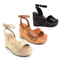 ERIN-1 ANKLE STRAP STUD WEDGE