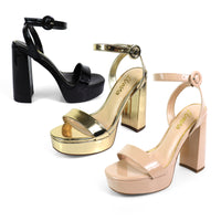 FELIZA-2 PATENT ANCKLE STRAP PLATFORM HEEL
