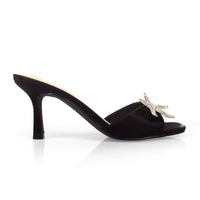 FRANKIA-1 OPEN SQUARE TOESEA SHELL MULE W/KITTEN HEEL