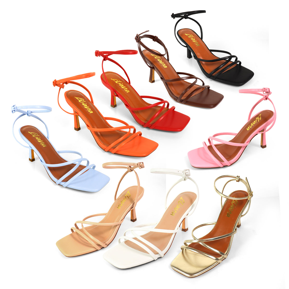 FRANKIE-2 OPEN SQUARE TOE ANCKLE STRAP SANDAL W/KITTEN HEEL