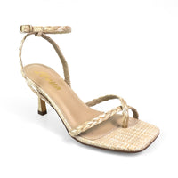 FRANKIE-3 OPEN SQUARE TOE CROSS ANCKLE STRAP SANDAL W/KITTEN HEEL