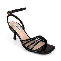 FRANKIE-9 OPEN SQUARE TOE ANCKLE STRAP SANDAL W KITTEN HEEL