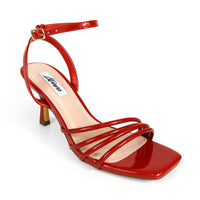 FRANKIE-9 OPEN SQUARE TOE ANCKLE STRAP SANDAL W KITTEN HEEL