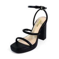 GRACIE-1 OPEN TOE ANKLE STRAP W/ CHUNCKY HEEL