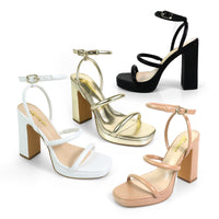 GRACIE-1 OPEN TOE ANKLE STRAP W/ CHUNCKY HEEL