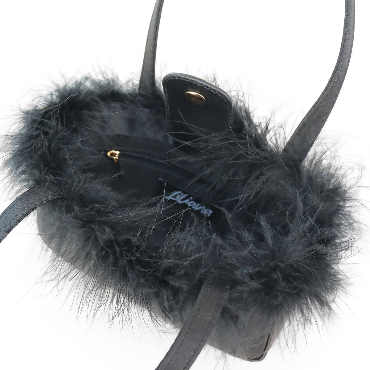 H-FAIRY OSTRICH FEATHER STRAP SHOULDER HANDBAG