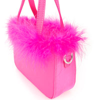 H-FAIRY OSTRICH FEATHER STRAP SHOULDER HANDBAG