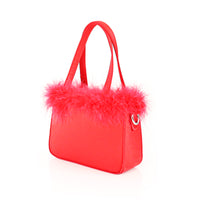 H-FAIRY OSTRICH FEATHER STRAP SHOULDER HANDBAG