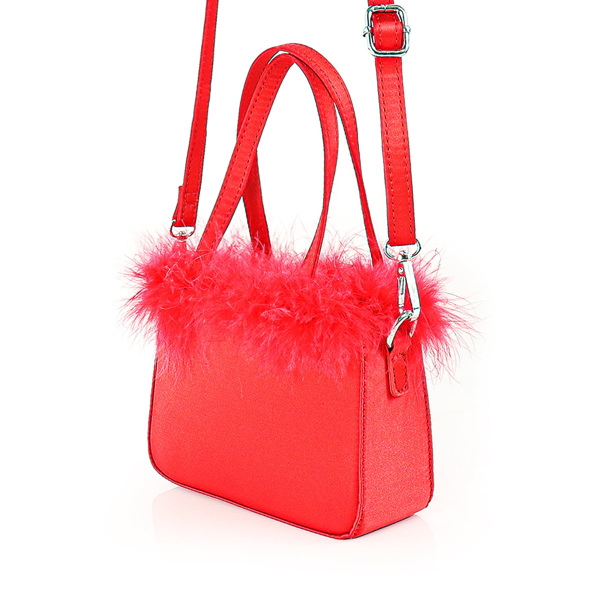 H-FAIRY OSTRICH FEATHER STRAP SHOULDER HANDBAG