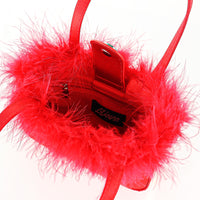 H-FAIRY OSTRICH FEATHER STRAP SHOULDER HANDBAG