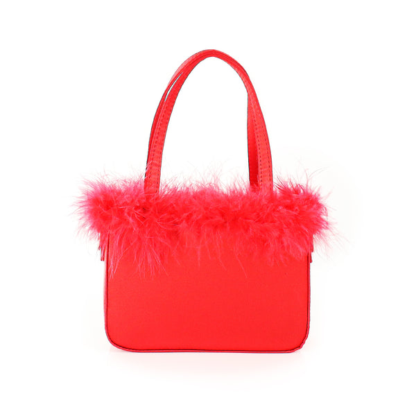 H-FAIRY OSTRICH FEATHER STRAP SHOULDER HANDBAG