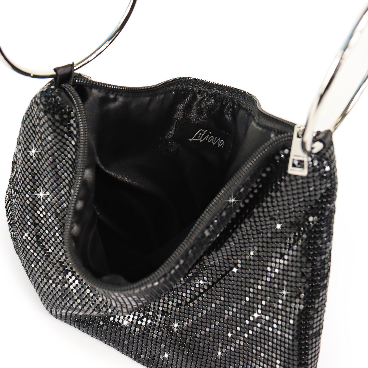 H-HALO WOMEN DRAPERY EFFECT CHAINMAIL HANDBAG