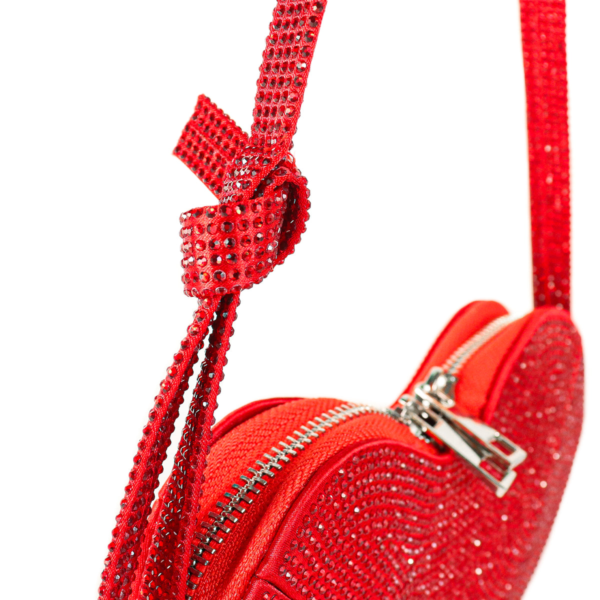 H-HEART HEART SHIP FULL RHINESTONE CROSSBODY BAG