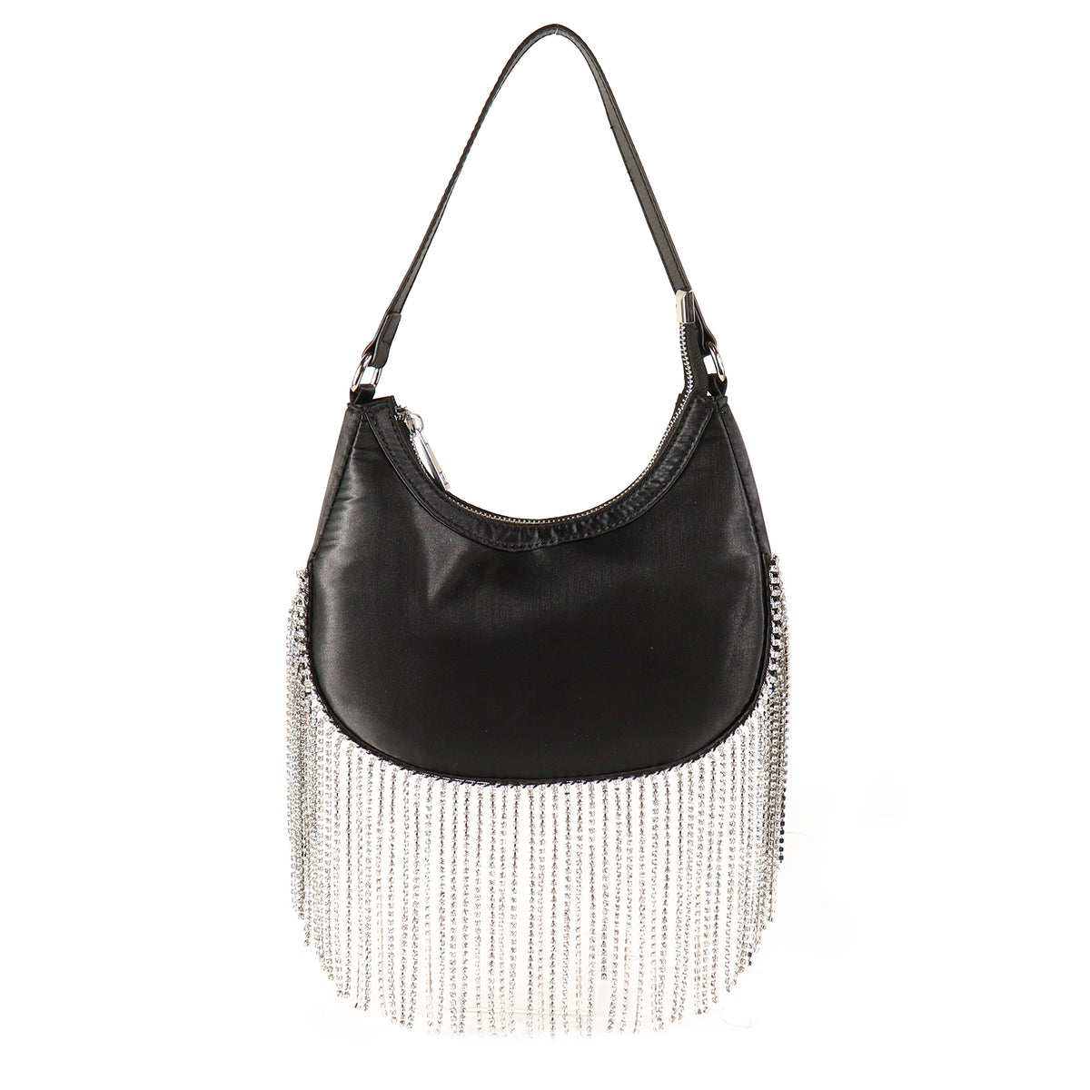 H-LEAH SHOULDER RHINESTONE CHAIN FRINGES HANDBAG