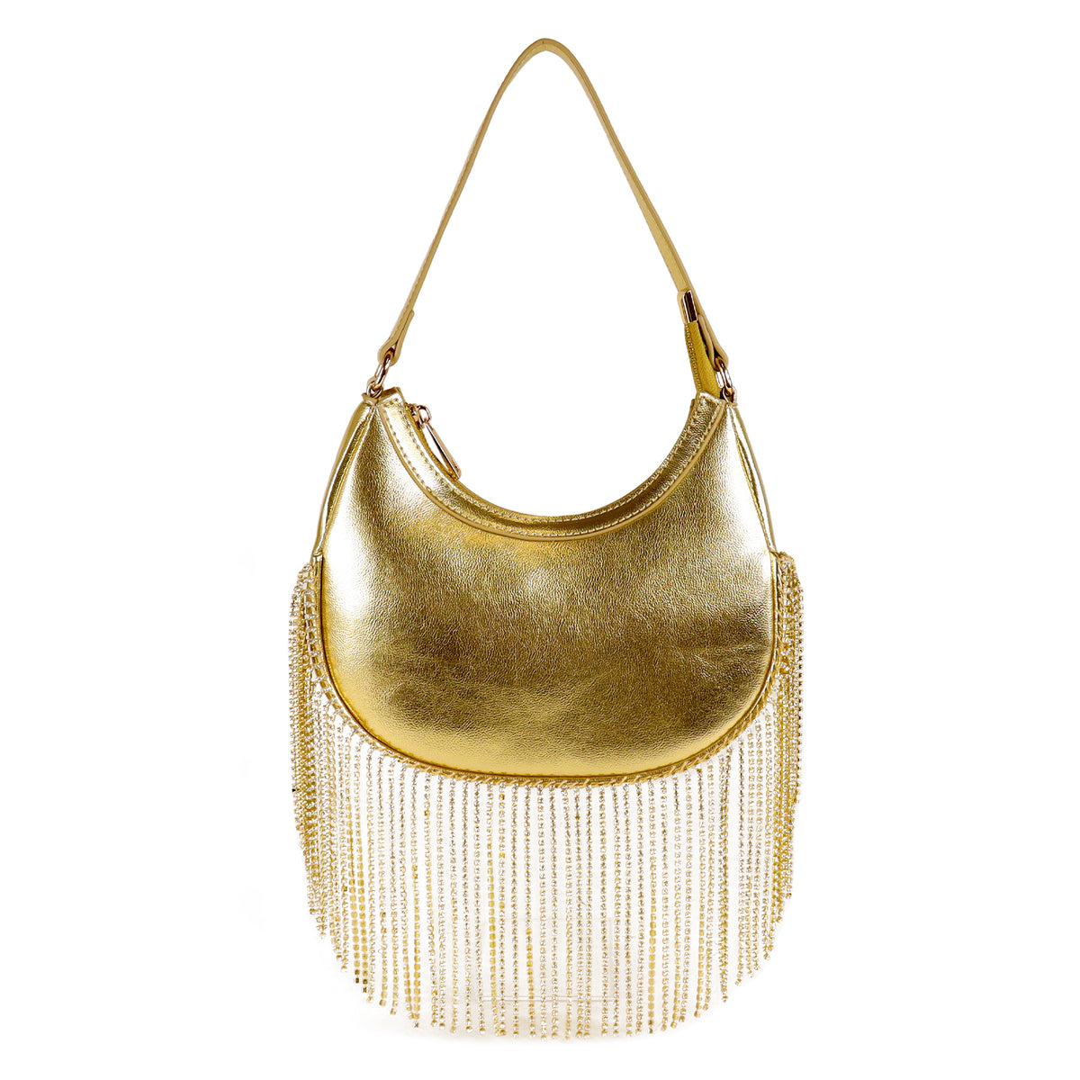 H-LEAH SHOULDER RHINESTONE CHAIN FRINGES HANDBAG