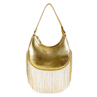 H-LEAH SHOULDER RHINESTONE CHAIN FRINGES HANDBAG