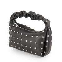 H-MUCCIA WOMEN RHINESTONE STUDDED SCRUNCH HANDLE BAG