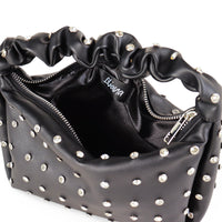 H-MUCCIA WOMEN RHINESTONE STUDDED SCRUNCH HANDLE BAG