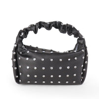 H-MUCCIA WOMEN RHINESTONE STUDDED SCRUNCH HANDLE BAG