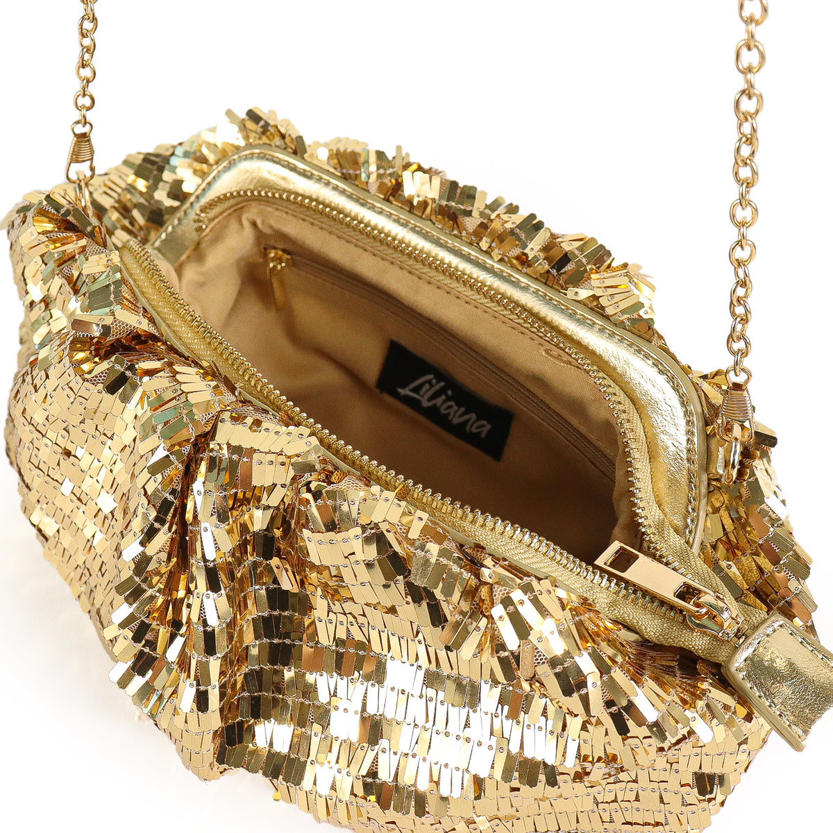 H-VIVI WOMEN SEQUIN POUCH HANDBAG