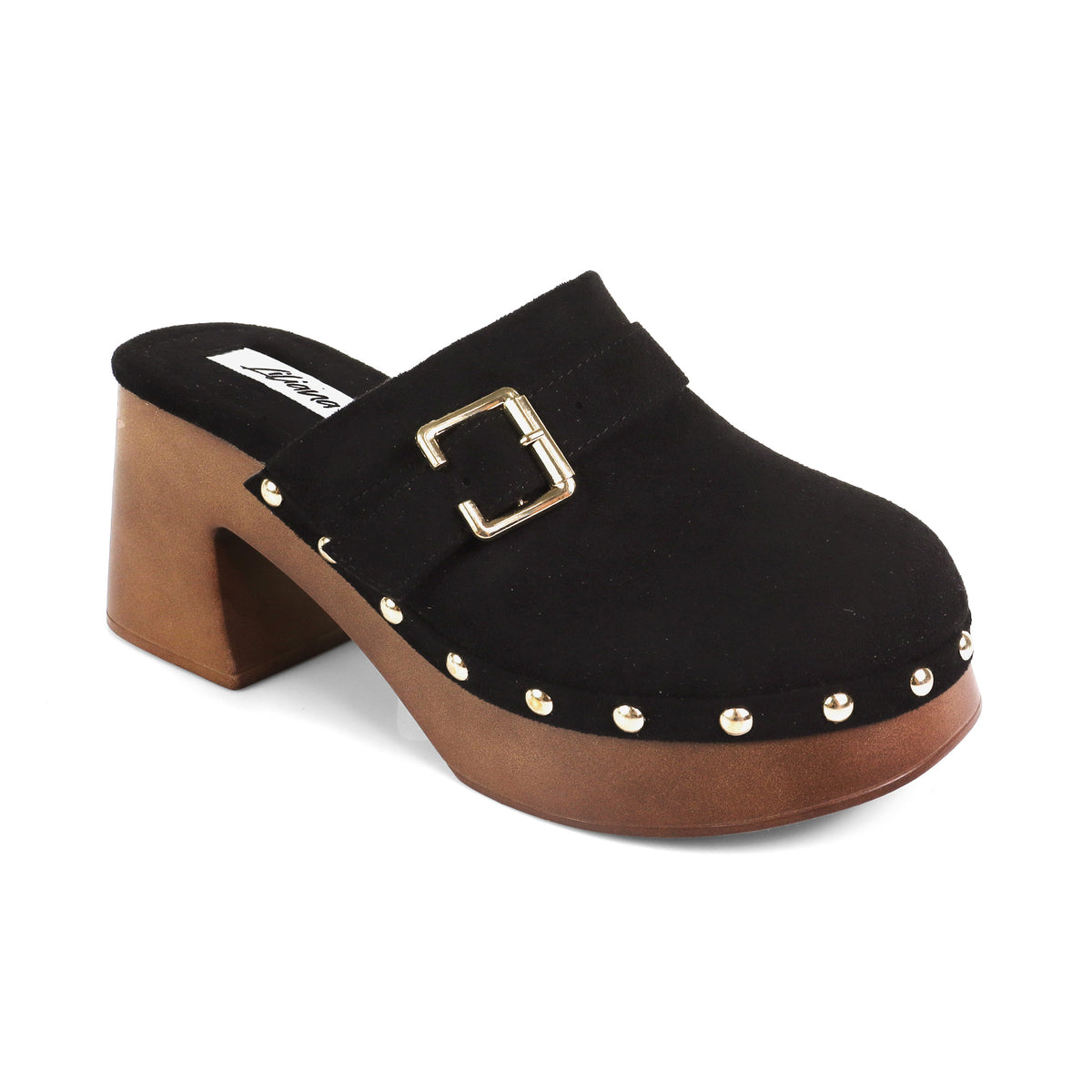 WOODEN CLOG CLOSED TOE MULE, HENNIE-1