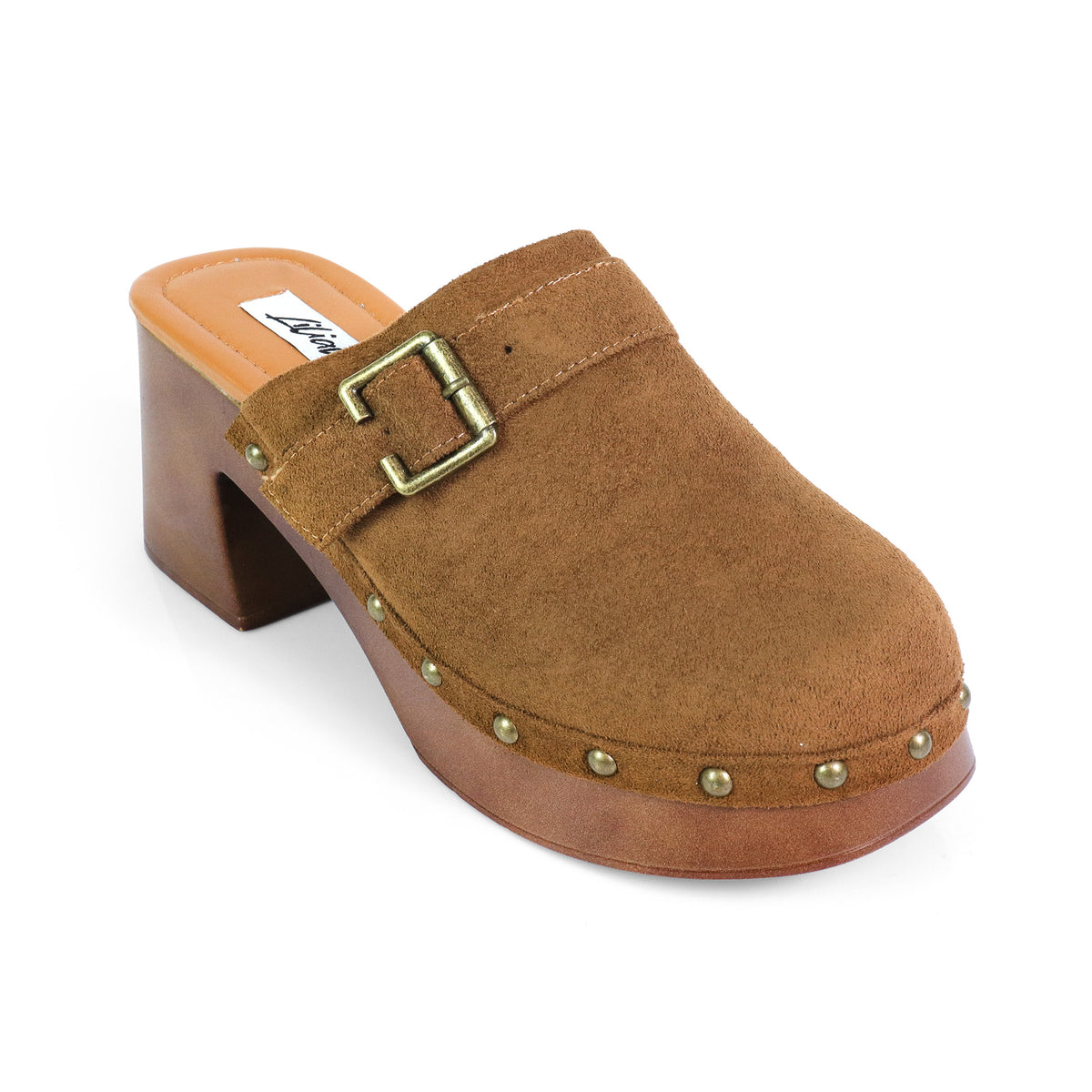WOODEN CLOG CLOSED TOE MULE, HENNIE-1