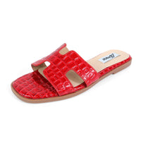 H FLAT SANDAL WITH CROC TEXTURE, HOLY-11