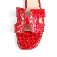 H FLAT SANDAL WITH CROC TEXTURE, HOLY-11