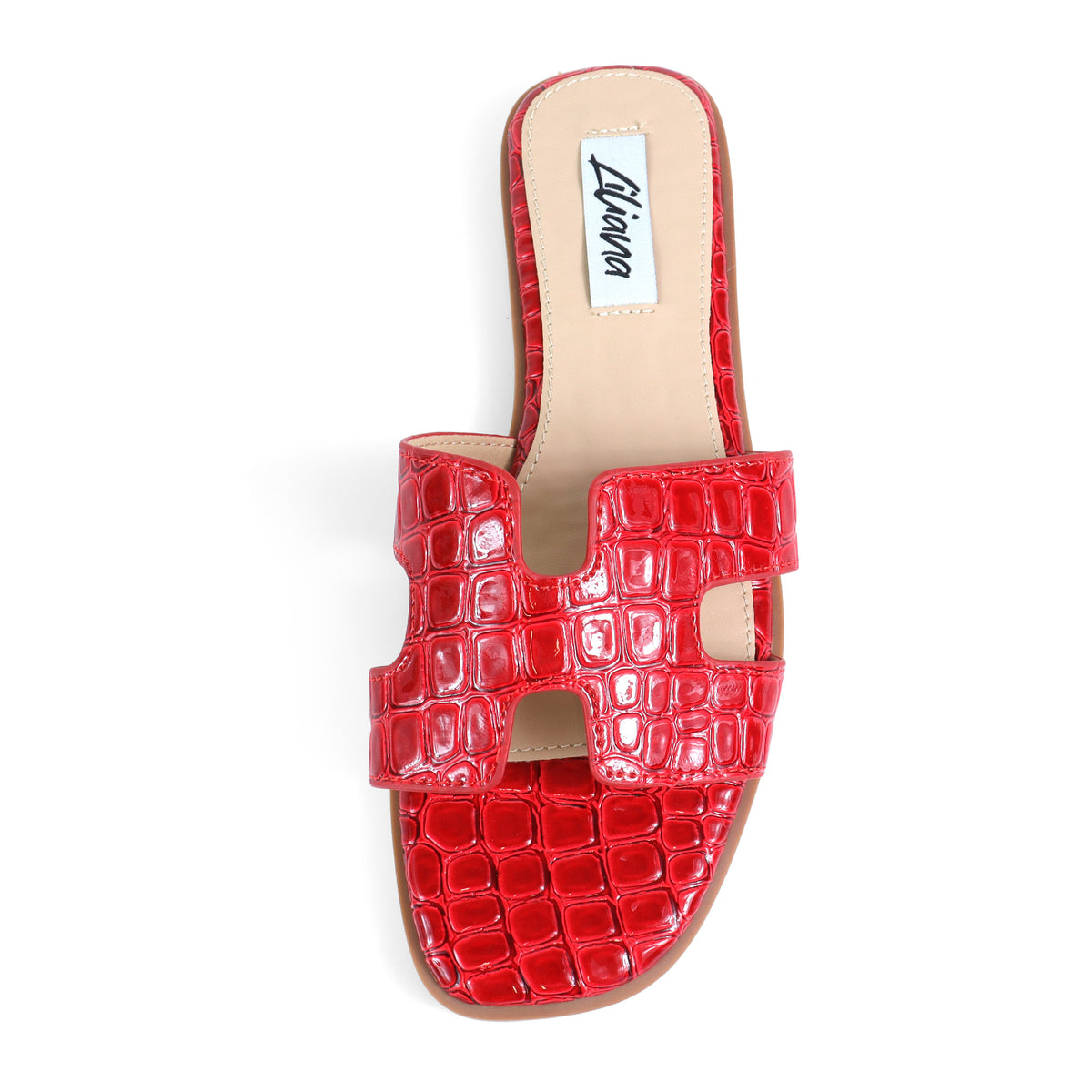 H FLAT SANDAL WITH CROC TEXTURE, HOLY-11