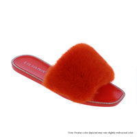 JELLI-87 JELLY FAUX FUR SLIDE SANDA SLIPPER