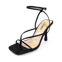JULIE-1 SQUARED TOE ANCKLE STRAP W/ HEEL