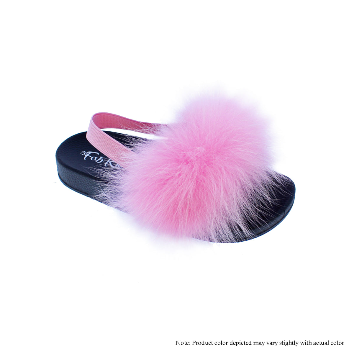 Fuzzy Slippers Fur Slides Kids ONYC Kids Rainbow Slippers/Sliders