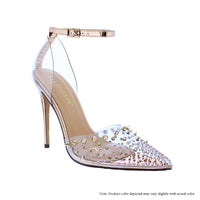 KIMYE-15 CLEAR PVC WITH SPIKES POINTED TOE OPEN SHANK PUMP HEEL