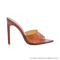 LAURENT-44 TINTED PVC POINTED MULE HIGH HEEL