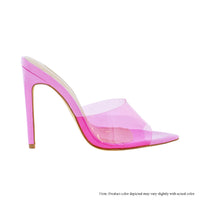 LAURENT-44 TINTED PVC POINTED MULE HIGH HEEL