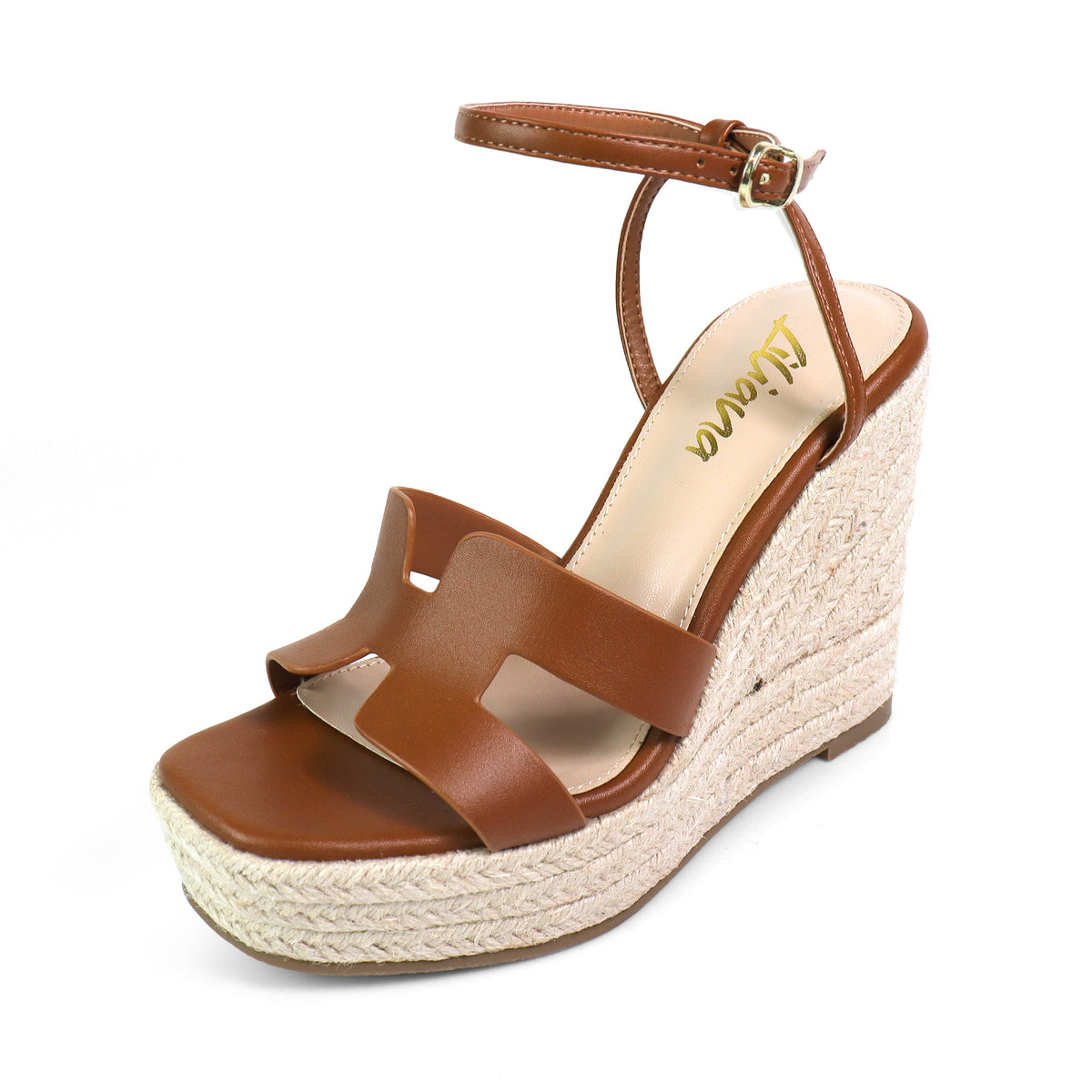 LEAH-2 OPEN TOE ANKLE STRAP W/ WEDGE SANDAL