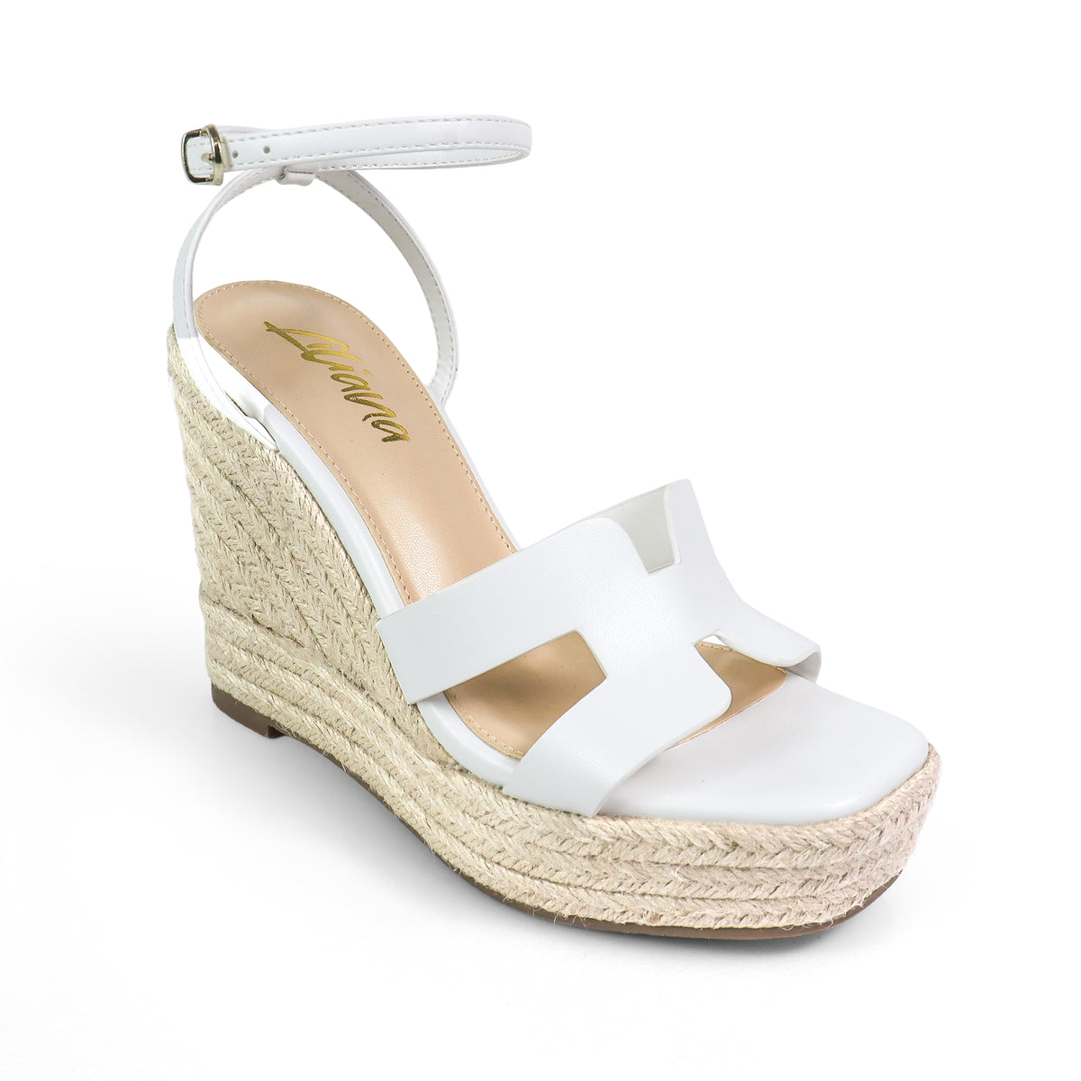 LEAH-2 OPEN TOE ANKLE STRAP W/ WEDGE SANDAL