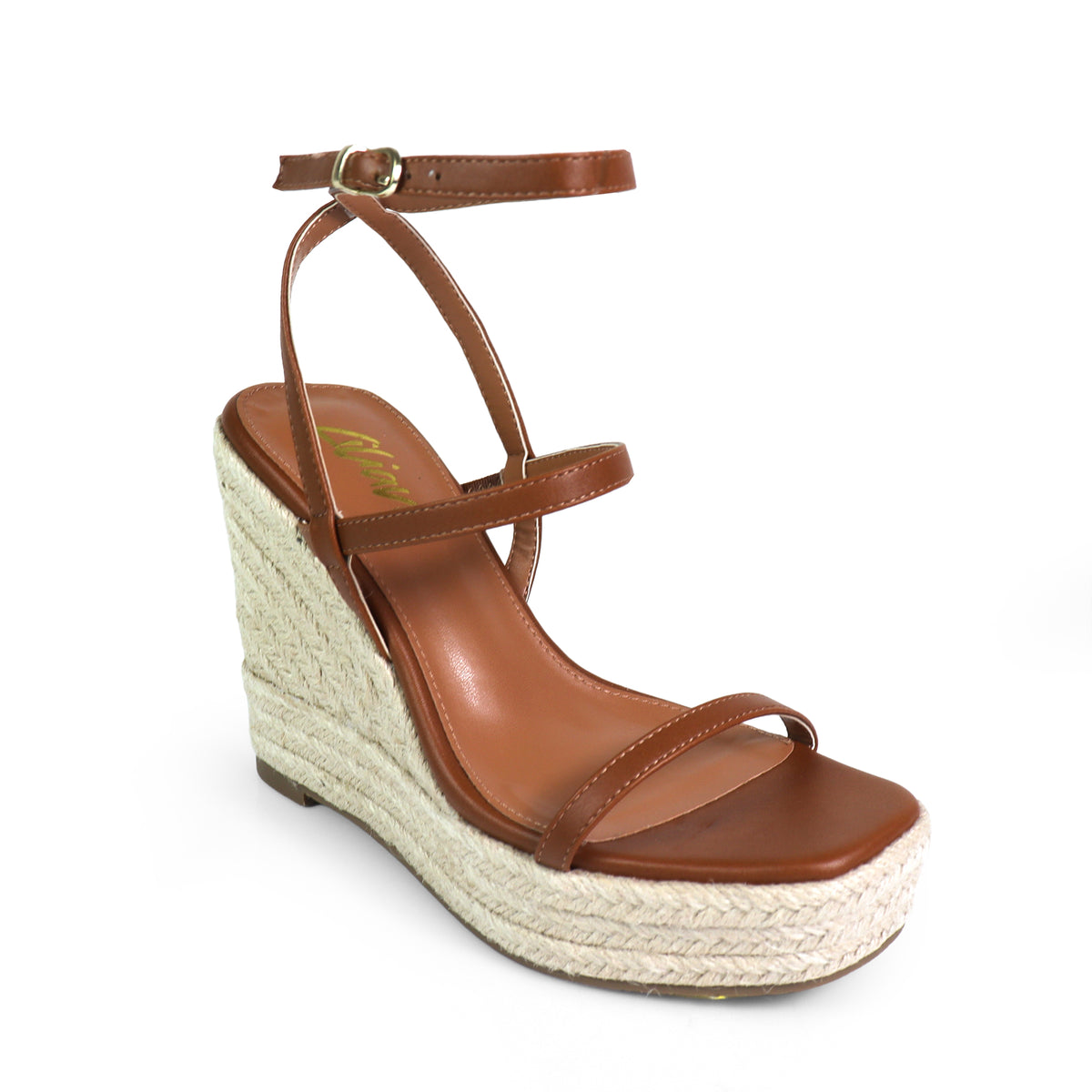 LEAH-3 OPEN TOE STRAPPY ANKLE STRAP W/ WEDGE SANDAL