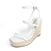LEAH-3 OPEN TOE STRAPPY ANKLE STRAP W/ WEDGE SANDAL