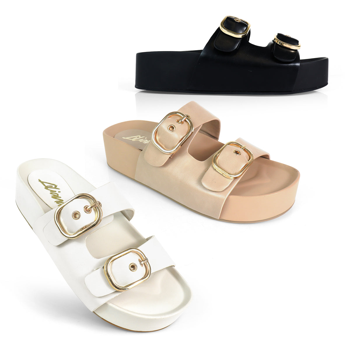 LUK-1 DUO BUCKLE WEDGE SANDAL