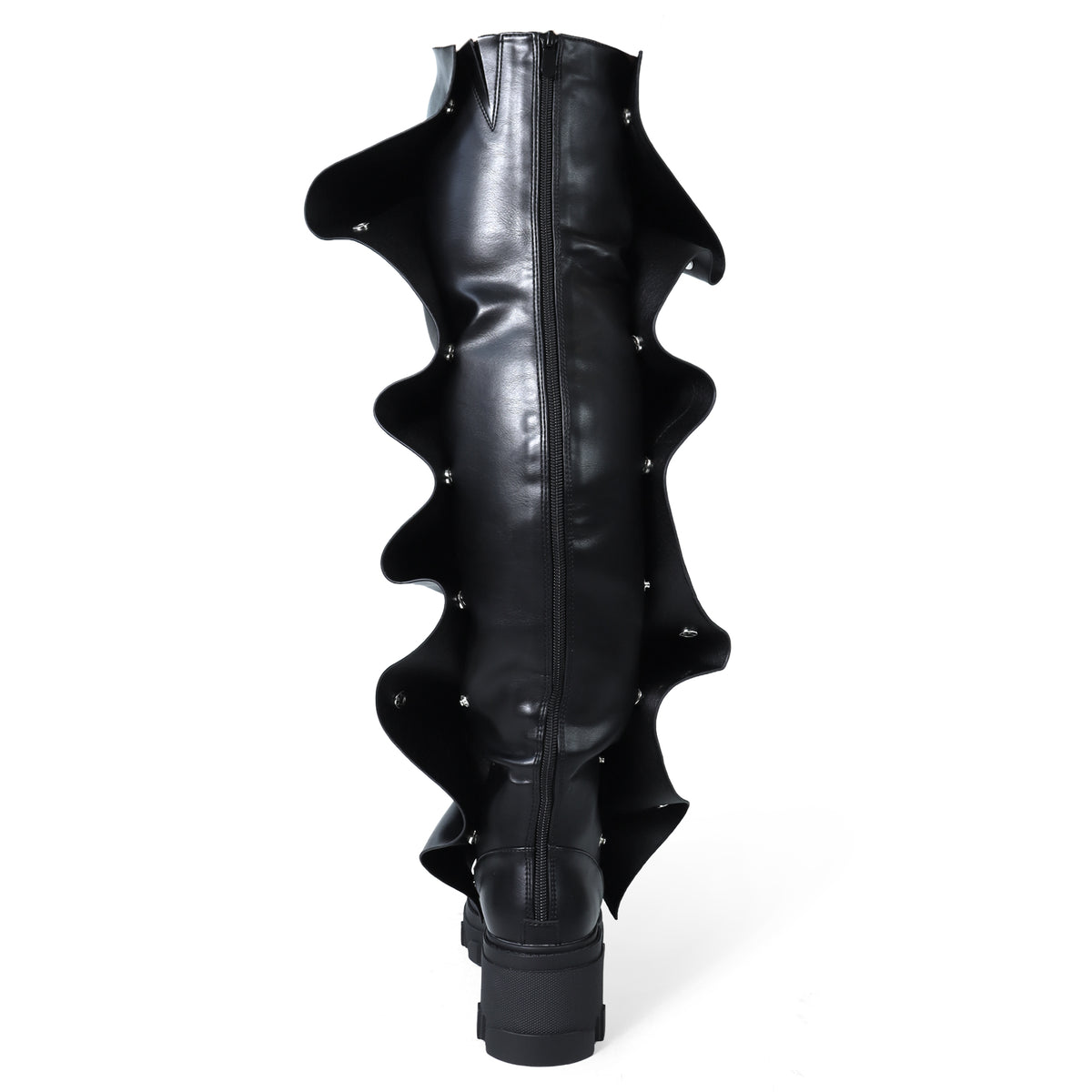 MAGEO-3 PRESS STUD OVER KNEE-HIGH BOOTS W/ LUG SOLE