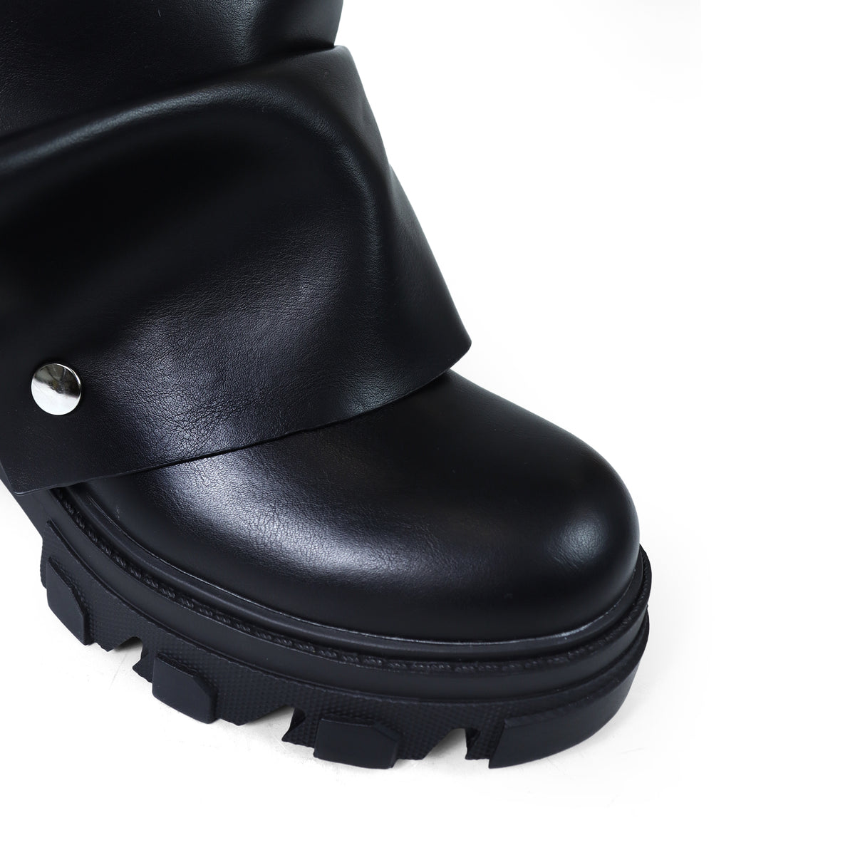 MAGEO-3 PRESS STUD OVER KNEE-HIGH BOOTS W/ LUG SOLE