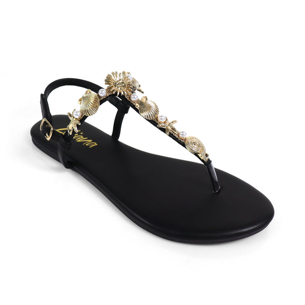 MARLO-250 PEARL SEASHELL THONG SANDALS