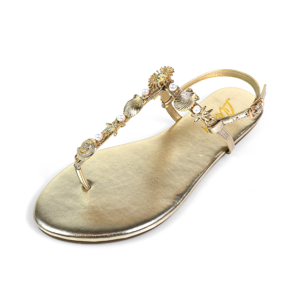 MARLO-250 PEARL SEASHELL THONG SANDALS