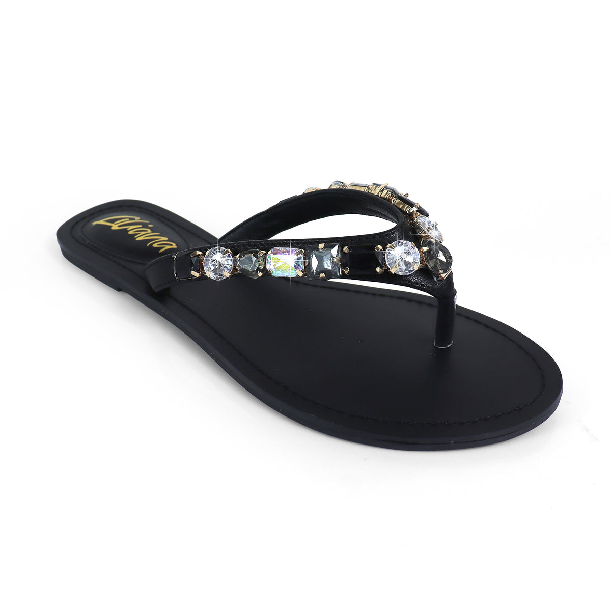 MARLO-256 COLOR STONE DETAIL THONG SANDAL